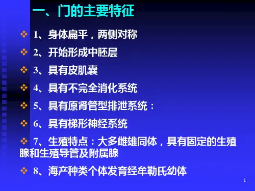 动物生物学之扁形动物门专题培训课件