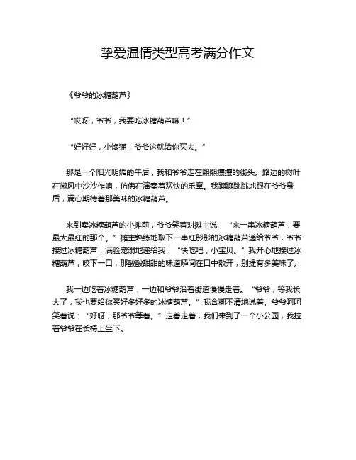 挚爱温情类型高考满分作文