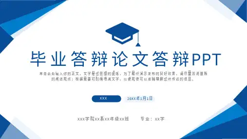 蓝色毕业答辩PPT模板