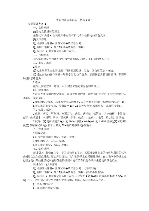实验设计方案范文(精选5篇)