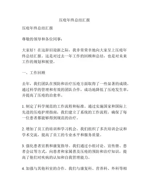 压疮年终总结汇报