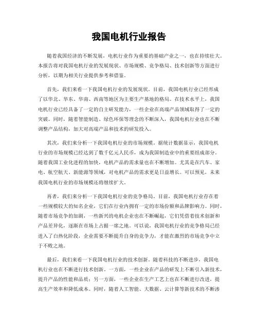 我国电机行业报告