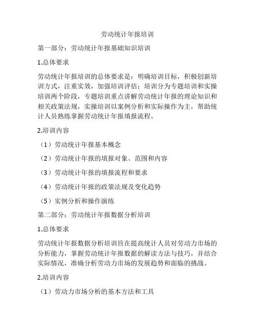 劳动统计年报培训