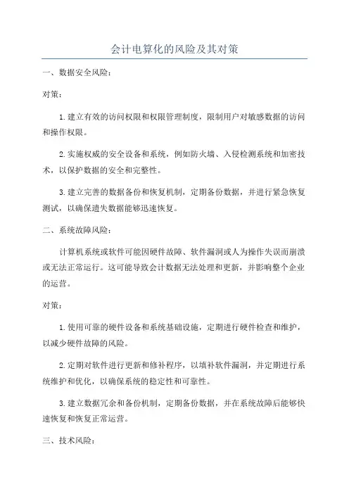 会计电算化的风险及其对策