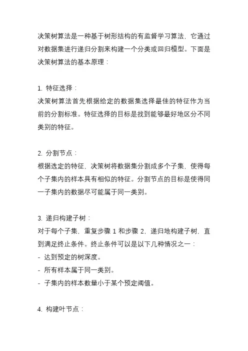 决策树算法原理？