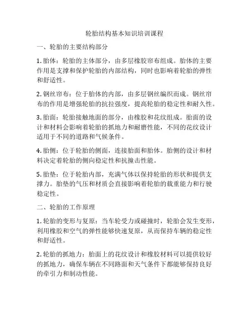 轮胎结构基本知识培训课程