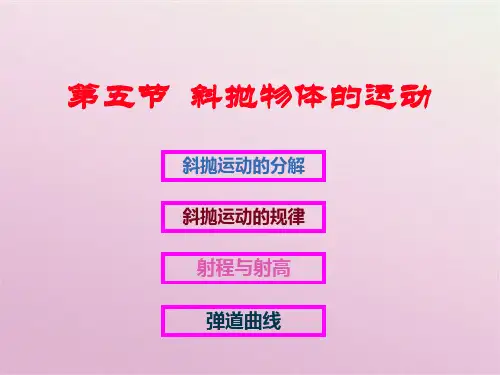 第五节斜抛物体的运动(共9张PPT)