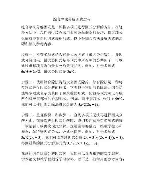 综合除法分解因式过程
