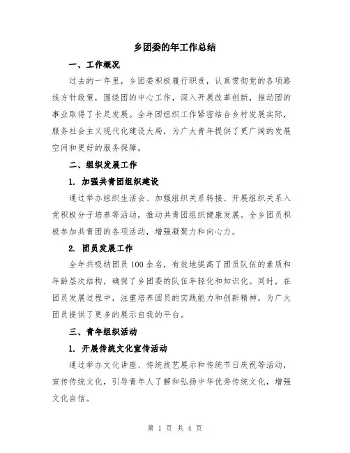 乡团委的年工作总结