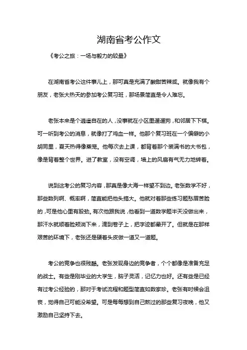 湖南省考公作文