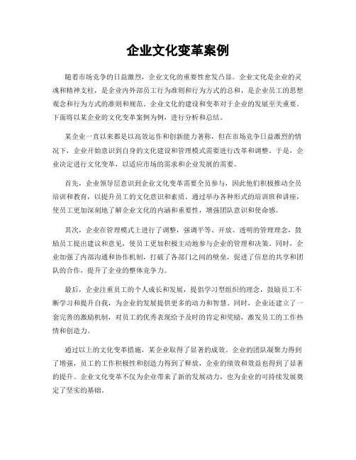 企业文化变革案例