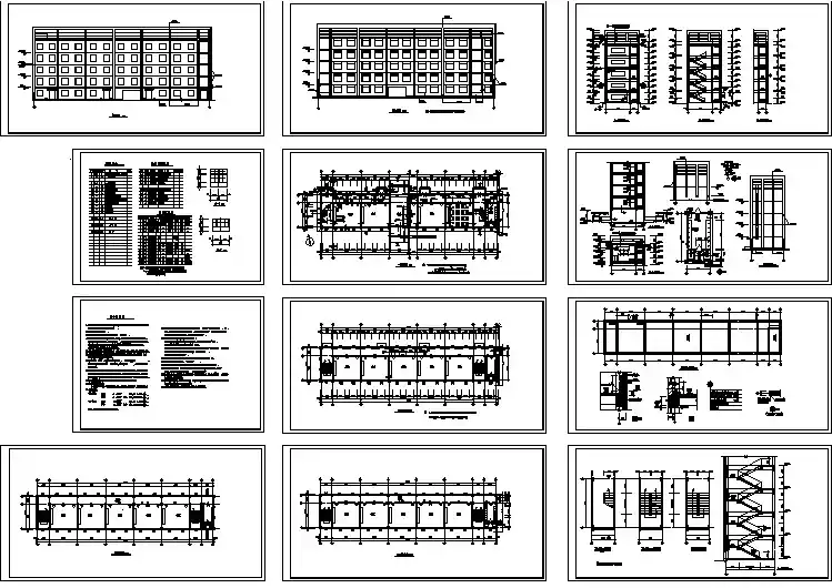 辽宁某中学五层教学楼设计cad全套建筑施工图（含设计说明）