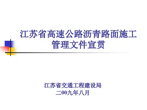 江苏高速公路沥青路面指导意见的讲座