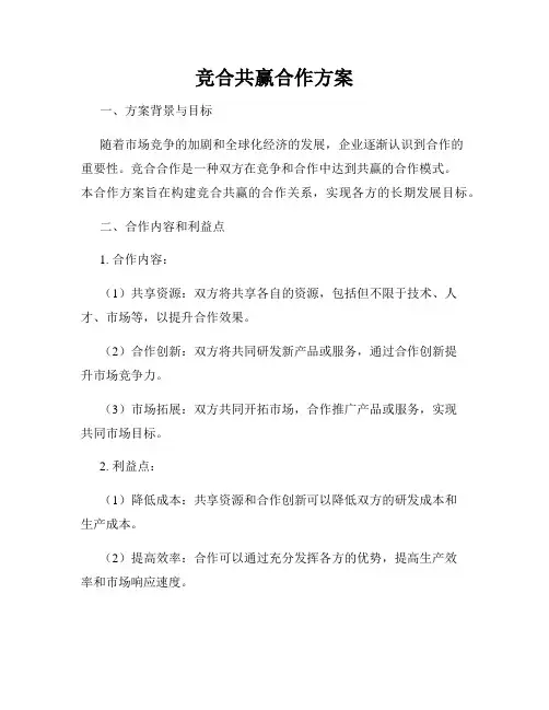 竞合共赢合作方案