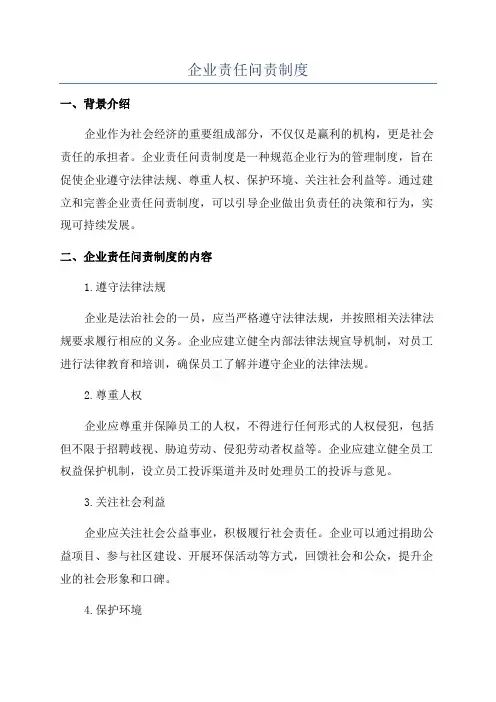 企业责任问责制度