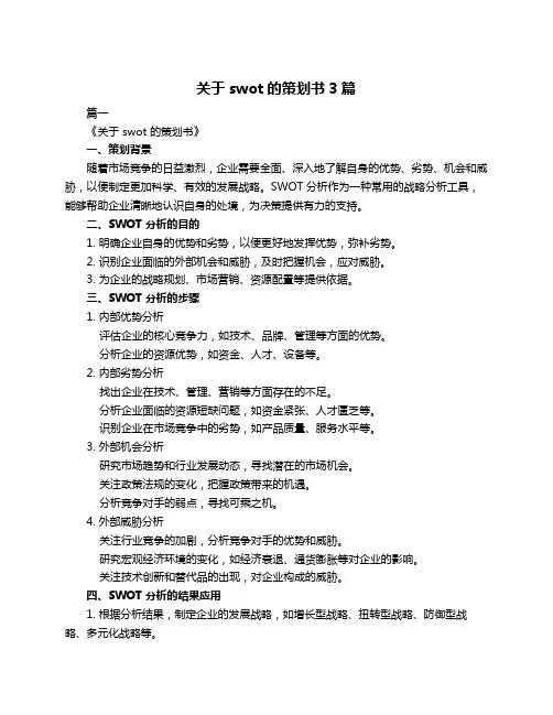 关于swot的策划书3篇