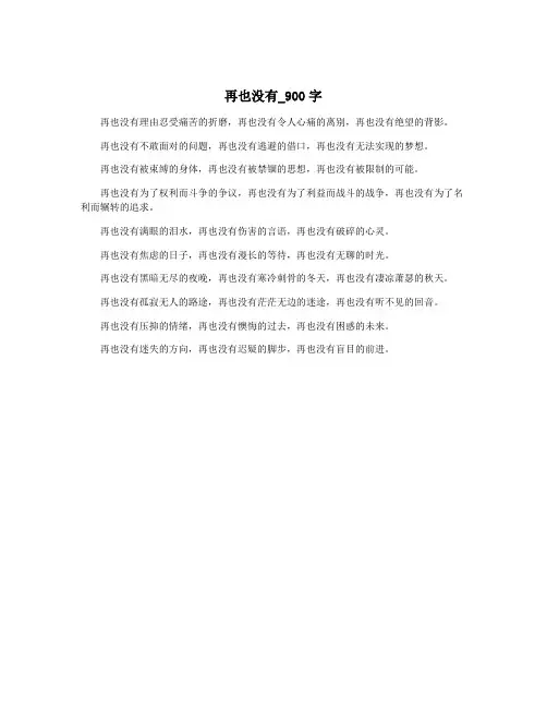 再也没有_900字