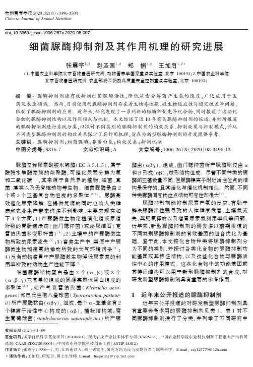 细菌脲酶抑制剂及其作用机理的研究进展