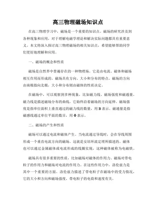 高三物理磁场知识点