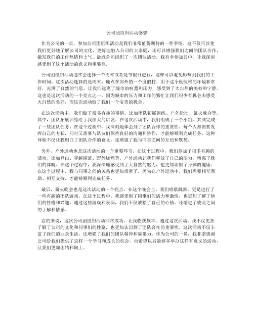 公司团组织活动感想