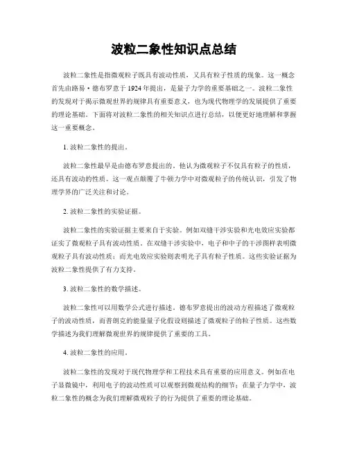 波粒二象性知识点总结