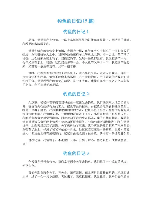 钓鱼的日记(15篇)