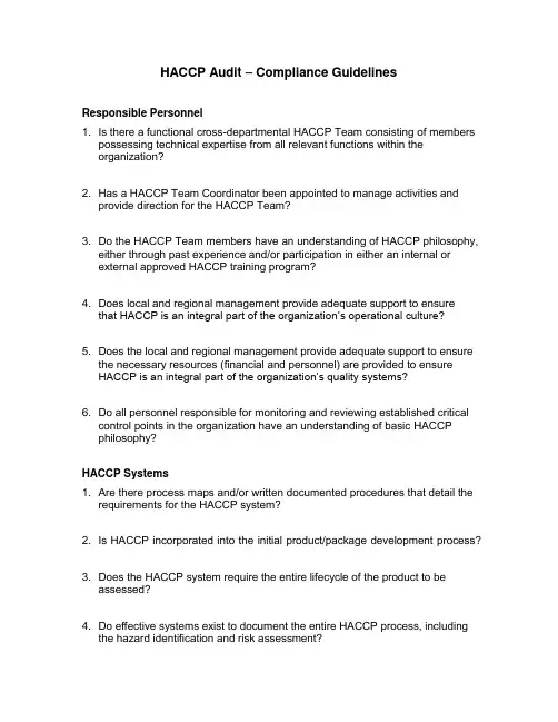 【实用文档】HACCP Assessment