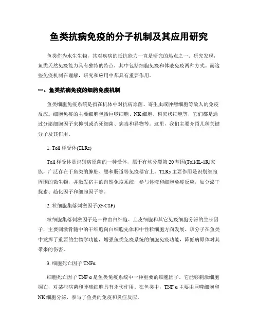 鱼类抗病免疫的分子机制及其应用研究
