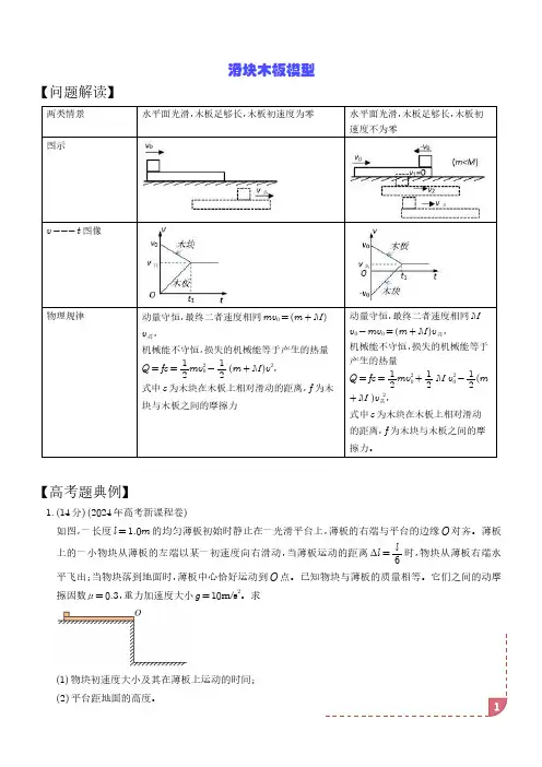 滑块木板模型(解析版)-高考物理5种类碰撞问题