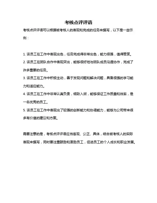考核点评评语