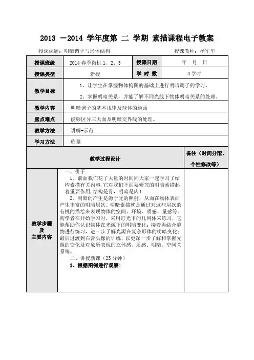 明暗素描教案