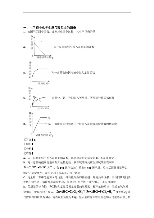 备战中考化学培优 易错 难题(含解析)之金属与酸反应的图像及答案