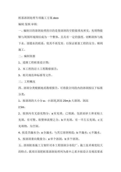 桩基溶洞处理专项施工方案