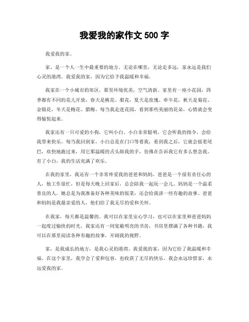 我爱我的家作文500字