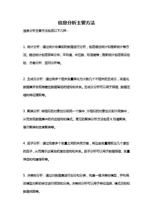 信息分析主要方法