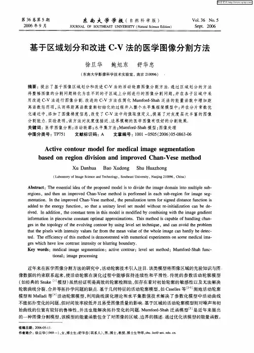 基于区域划分和改进C-V法的医学图像分割方法