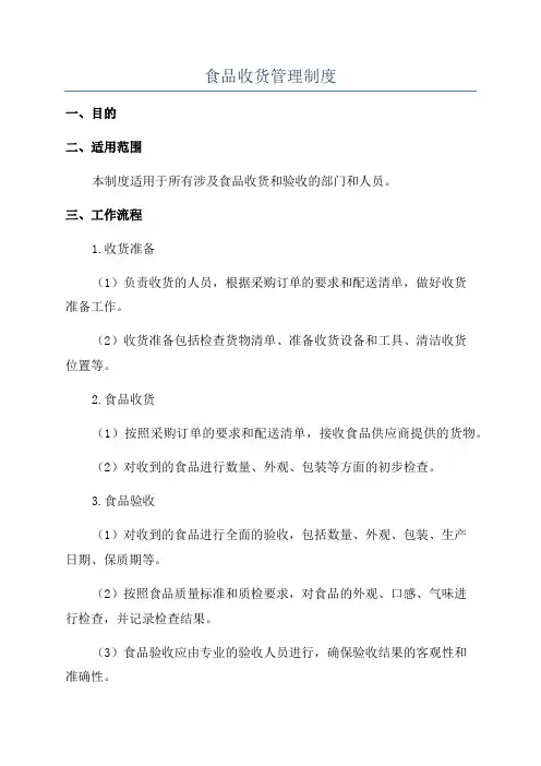 食品收货管理制度