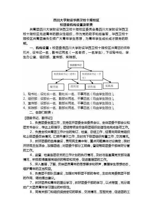 团委机构及职责
