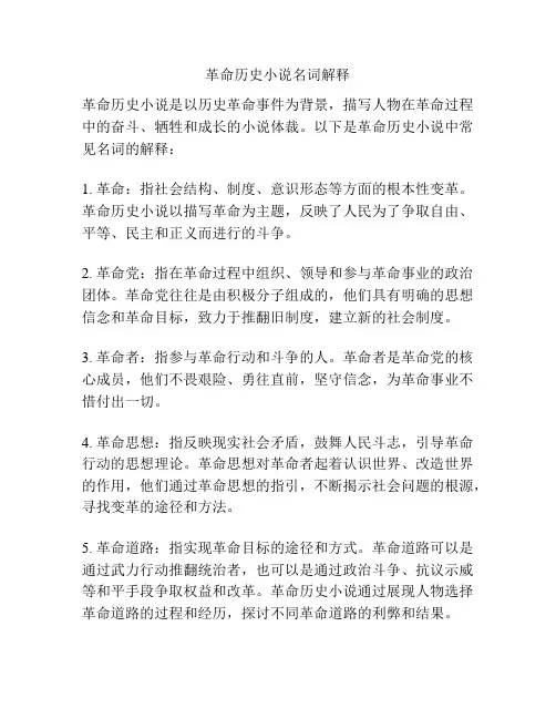 革命历史小说名词解释