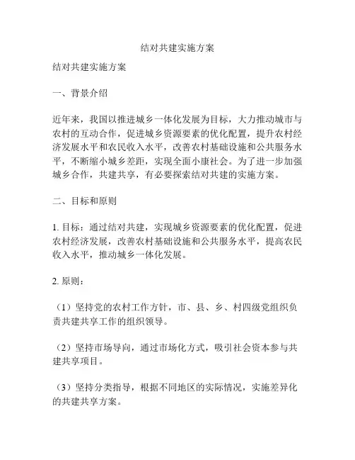 结对共建实施方案