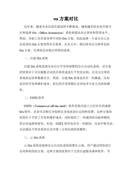 oa方案对比