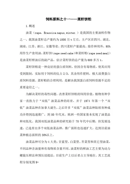 饲料原料之十一——菜籽饼粕