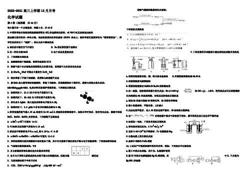 山东省潍坊市2022-2021学年高三上学期12月月考化学试题 Word版含答案
