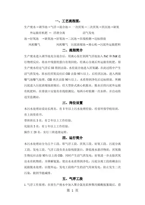 污水工艺操作流程word资料8页