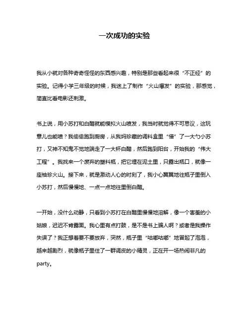 作文《一次成功的实验》
