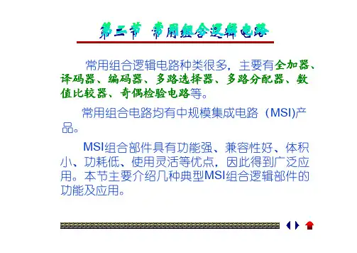 常用组合逻辑电路种类很多_主要有全加器、译码器、编码器、多路选择...