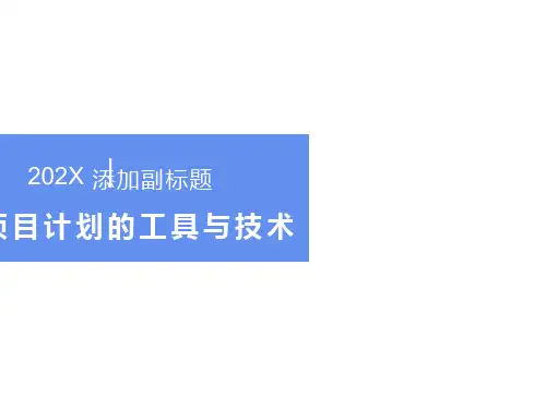 项目管理项目计划的工具与技术