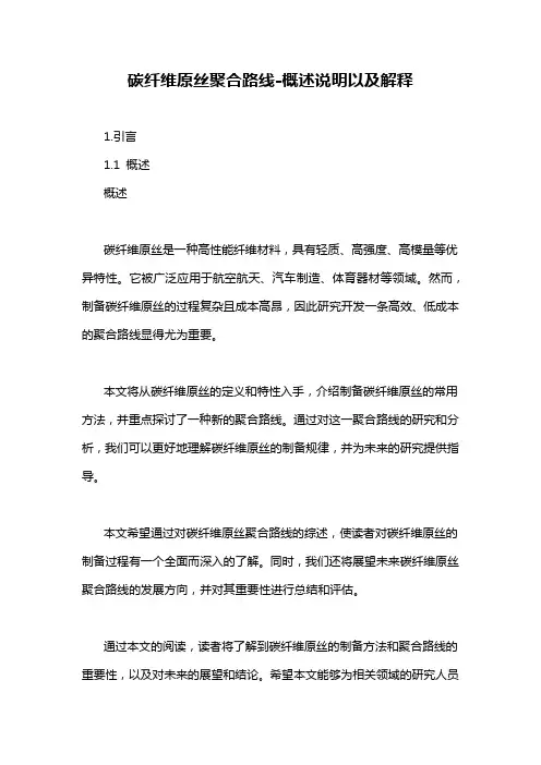 碳纤维原丝聚合路线-概述说明以及解释