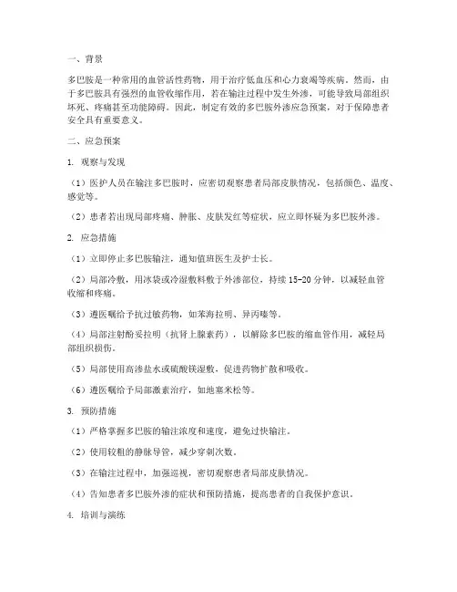 多巴胺外渗应急预案