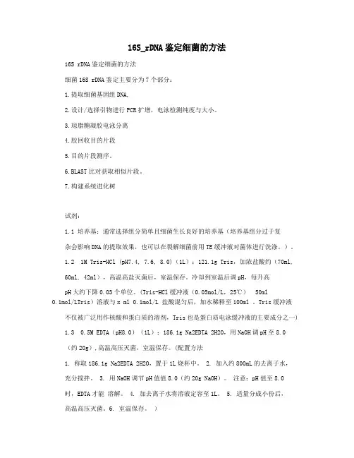 16S_rDNA鉴定细菌的方法